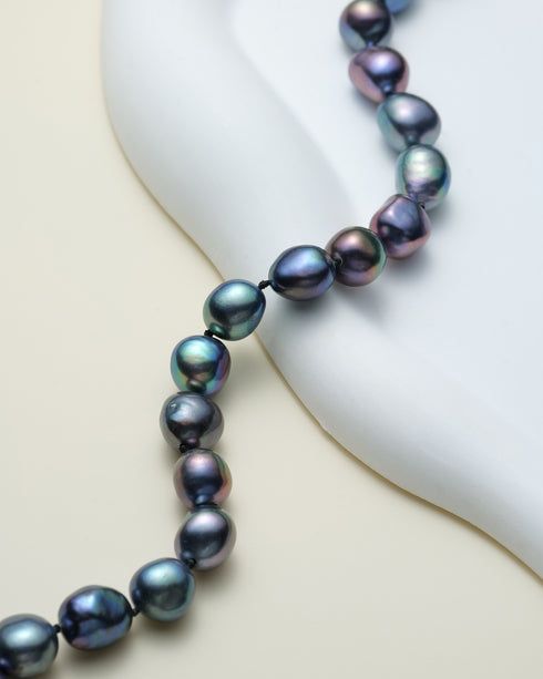 Peacock Color Baroque Freshwater Pearl Necklace Multiple Lengths
