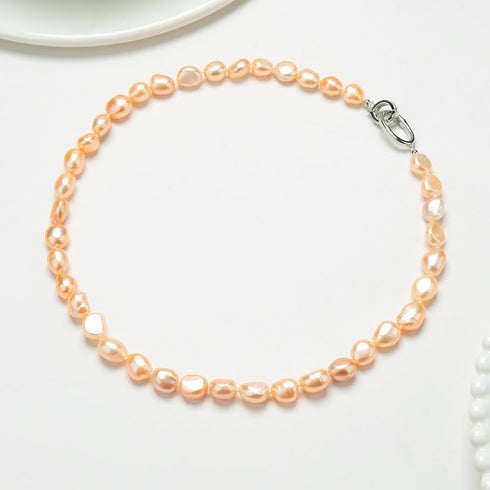 9-10mm Pink Baroque Freshwater Pearl Necklace - Necklaces made with hand-selected pearls from House of Pearls