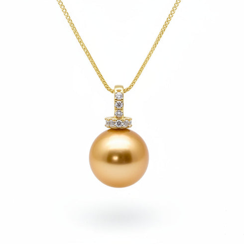Vintage Milk-Drop Golden South Sea Pearl 18K Gold Pendant Necklace