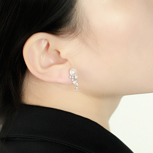 Bling Starry Sky Freshwater Pearl Drop Earrings - House Of Pearls