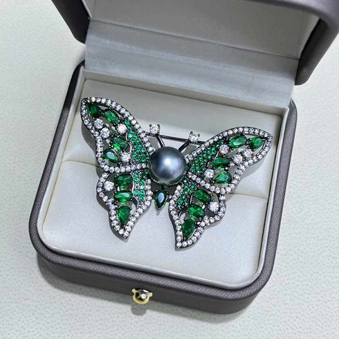 Exquisite Butterfly Brooch Tahitian Pearl - House Of Pearls