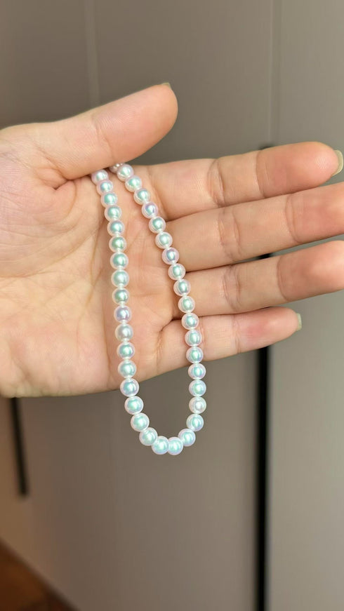 Aurora White Freshwater Pearl Strand Necklace (5–5.5mm)