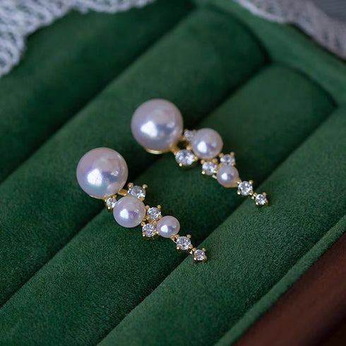 Bling Starry Sky Freshwater Pearl Drop Earrings - House Of Pearls