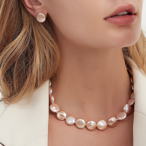 Pink Coin Baroque Pearl Strand Necklace and Bracelet (Purchase Individually) - House Of Pearls