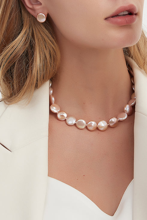 Pink Coin Baroque Pearl Strand Bracelet and Necklace (Purchase Individually) - House Of Pearls