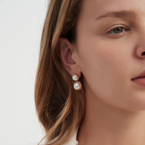 Double Freshwater Pearl & Eulalie Earrings - House Of Pearls