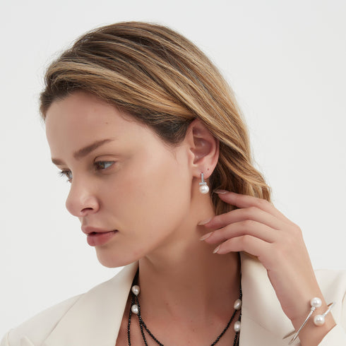 10-11mm Ziconia Pearl & Saskia Earrings - House Of Pearls