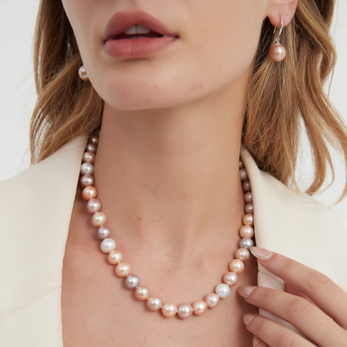 8-9mm Multicolor Freshwater Pearl Strand Necklace AAAA Grade - House Of Pearls