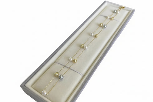 Akoya Three-Color Pearl Tincup Necklace