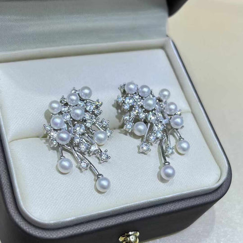 Sparkling Lucky Pearl Stud Earrings - House Of Pearls