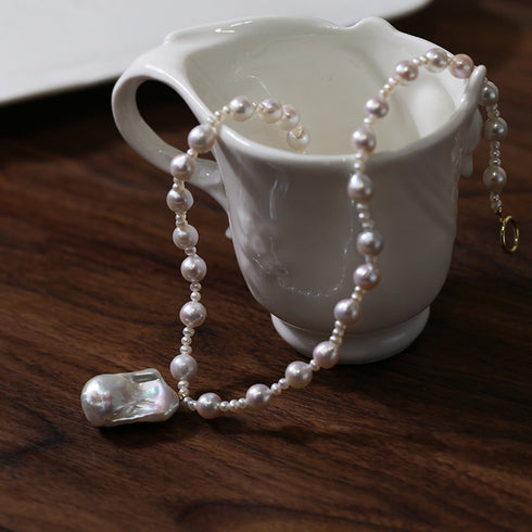 White Bold Baroque Pearl Pendant Necklace - House Of Pearls