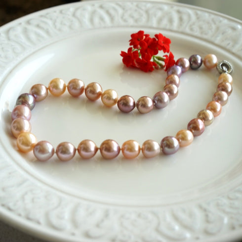 11-14mm Multicolor Freshwater Pearl Strand Necklace - House Of Pearls