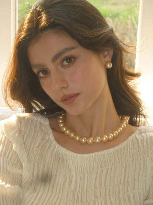 13–16mm Peach Pink Sunrise Pearl Necklace - GUILD Certified - Necklaces made with hand-selected pearls from House of Pearls