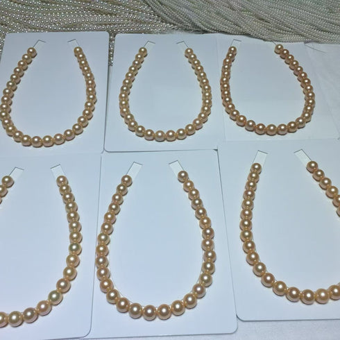 13–16mm Peach Pink Sunrise Pearl Necklace - GUILD Certified - Necklaces made with hand-selected pearls from House of Pearls