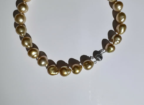 11-13mm Golden South Sea Baroque Pearl Strand - Necklaces made with hand-selected pearls from House of Pearls