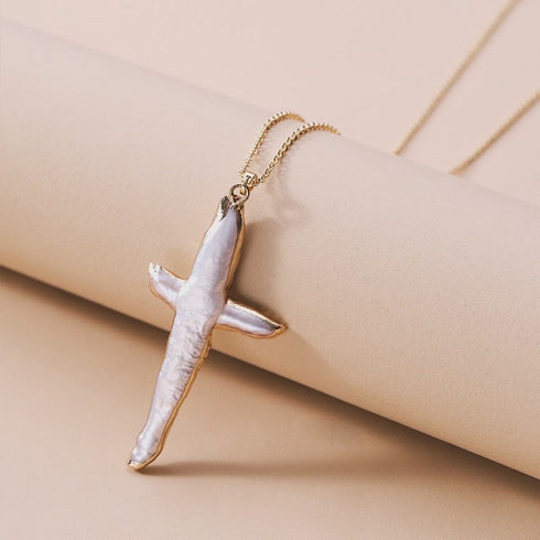 Large Cross Pearl Pendant - House Of Pearls