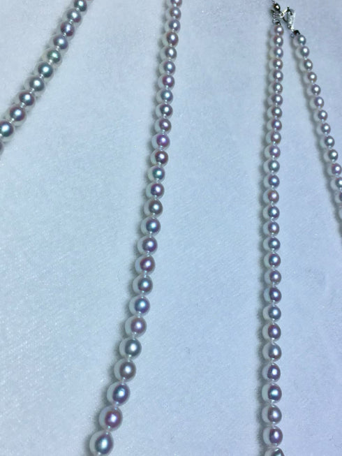 5-6mm Aurora White Freshwater Pearl Strand Necklace