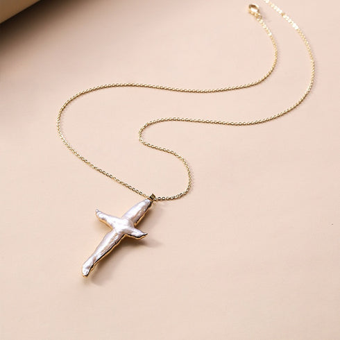 Large Cross Pearl Pendant - House Of Pearls
