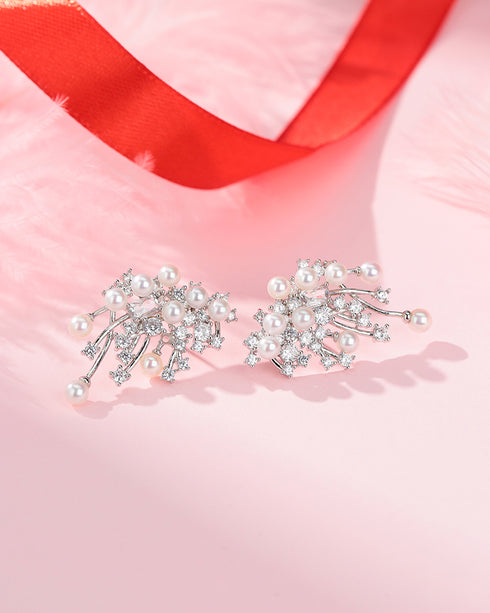 Sparkling Lucky Pearl Stud Earrings - House Of Pearls