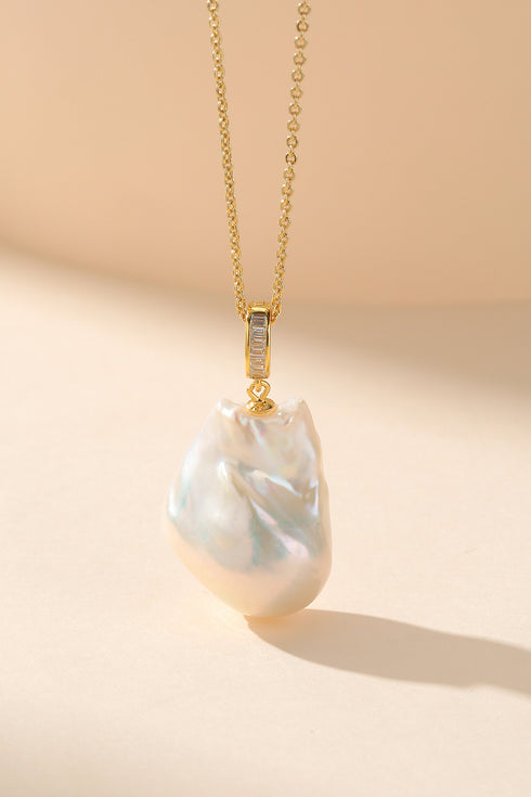 Large White Baroque Pearl Pendant Necklace - House Of Pearls