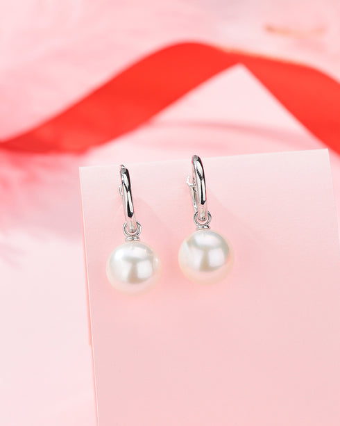 11-12mm Freshwater Pearl & Good Hoops Earrings - House Of Pearls