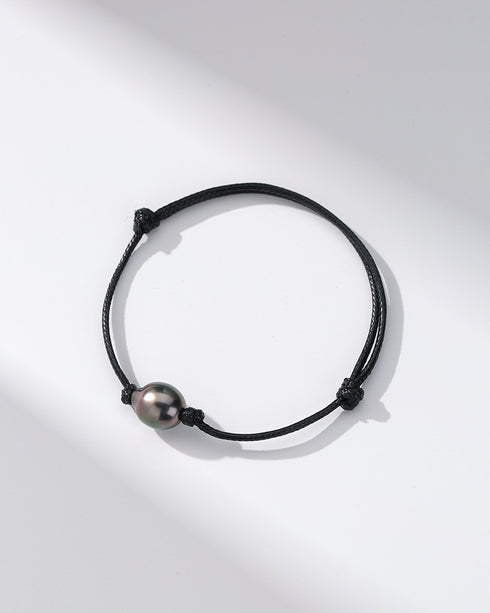 Tahitian Baroque Pearl Knotted Leather Bracelet - House Of Pearls