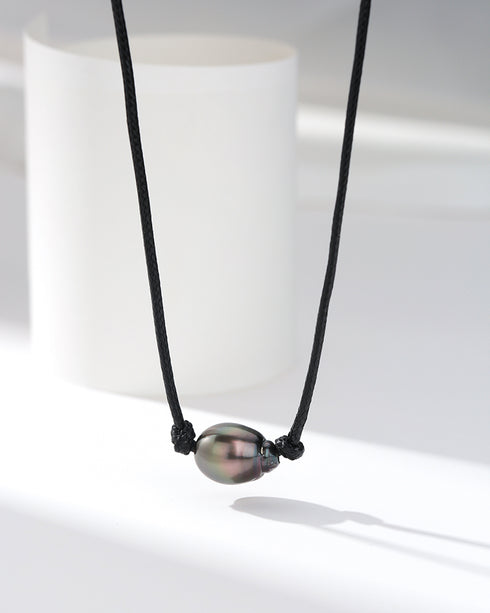Tahitian Baroque Pearl Knotted Leather Necklace - House Of Pearls