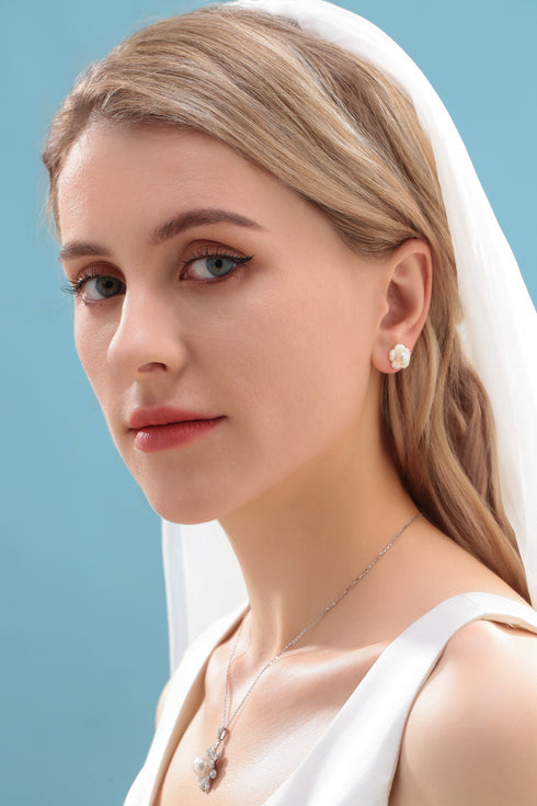 6-7mm Floral Freshwater Pearl Ear Stud Earrings - House Of Pearls