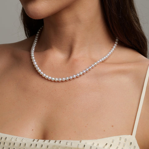 Pearl necklace by House Of Pearls HB, AAA 5-6mm Aurora pearl strand