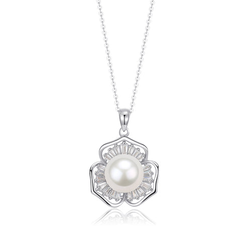 10-11mm Edison Pearl Floral Pendant Necklace - House Of Pearls