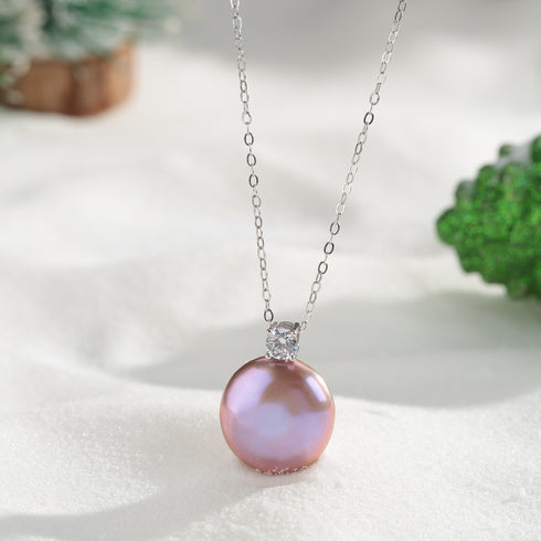 Sasha Purple Coin Baroque Pearl Pendant Necklace - House Of Pearls