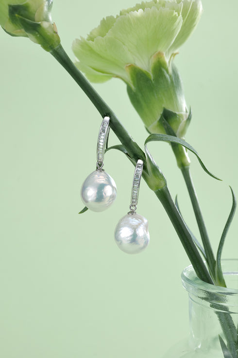 10-12mm Waterdrop Baroque Pearl Hook Earrings