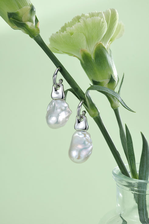 10-12mm Bold Baroque Pearl Earrings