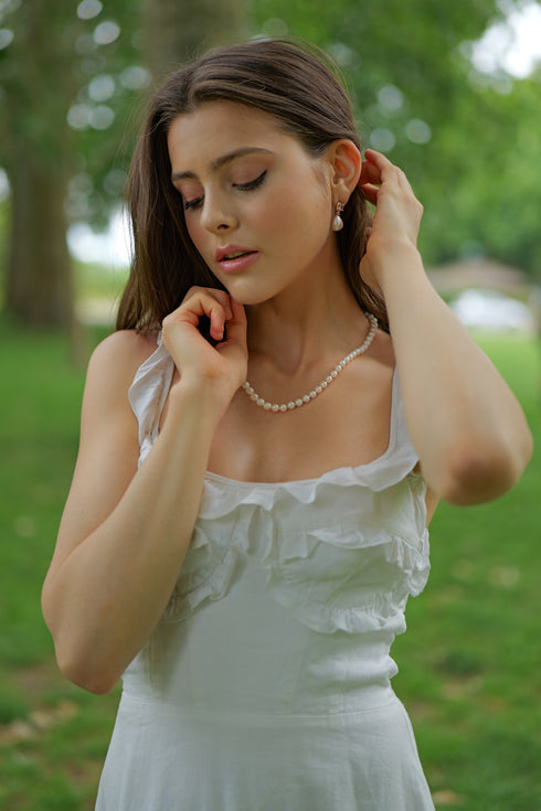 Pearl necklace by House Of Pearls -JT; classic white freshwater pearls, multiple length options.