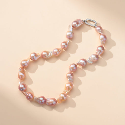 Purple Large Baroque Freshwater Pearl Necklace - House Of Pearls