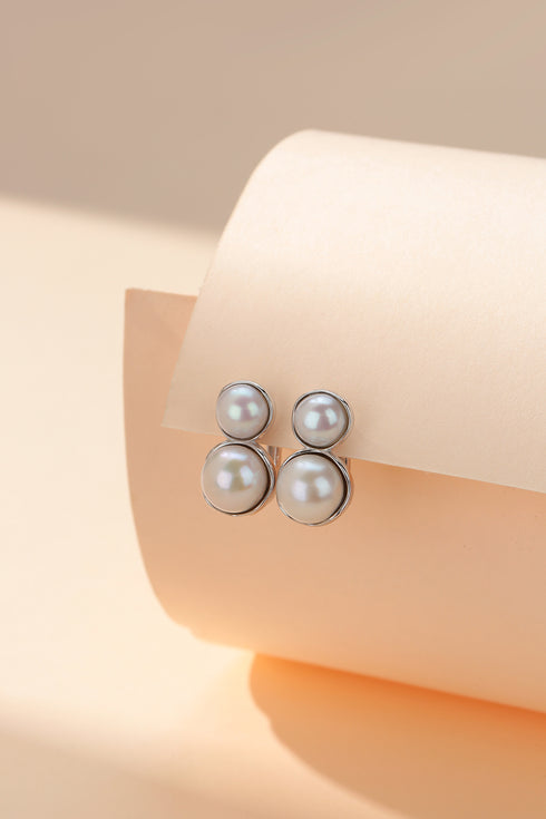 Double Freshwater Pearl & Saskia Earrings - House Of Pearls