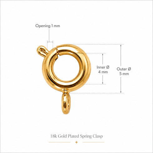 Pendant base with 18k gold-plated spring clasp, circular ring and side loop for a dainty initial charm — House Of Pearls, Charms & Pendants