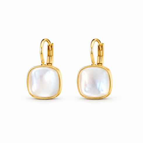 Earrings: House Of Pearls mother-of-pearl drop earrings in gold-tone setting (pair)