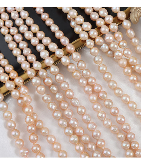 9-11mm Peach Pink Edison Pearl Strand Necklace