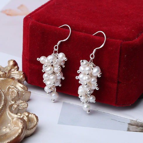 2-3mm Freshwater Pearls Grape Shape Earrings - Earrings made with hand-selected pearls from House of Pearls