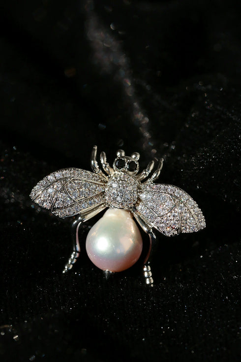Cubic Zirconia Bee Brooch - House Of Pearls
