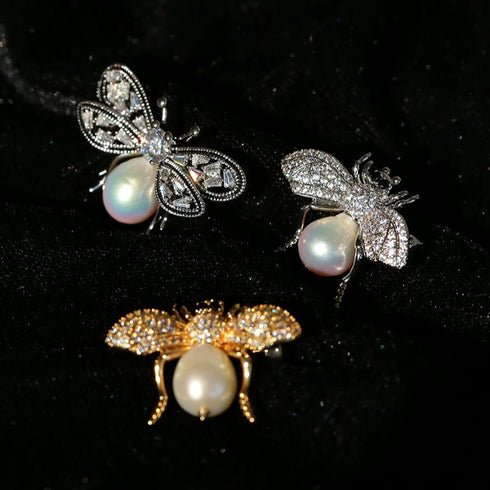 Cubic Zirconia Bee Brooch - House Of Pearls