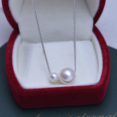 Dual Pearls Pendant Chopin Chain
