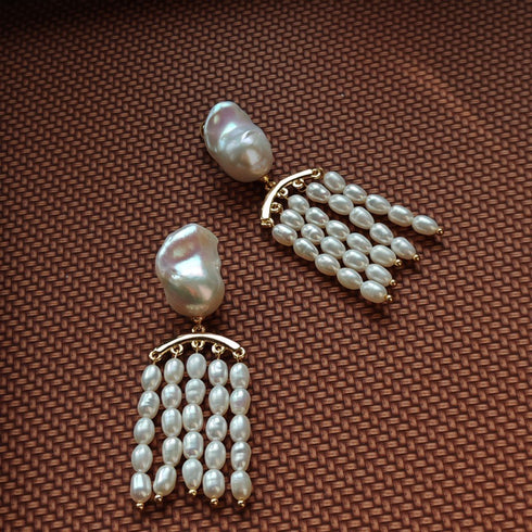 Freshwater Baroque Pearl Tassel Earrings - Earrings made with hand-selected pearls from House of Pearls
