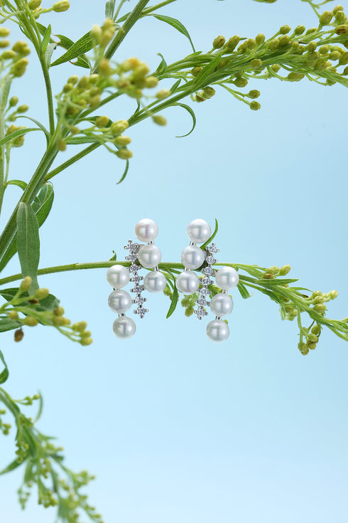 Starry Pearls Stud Earrings