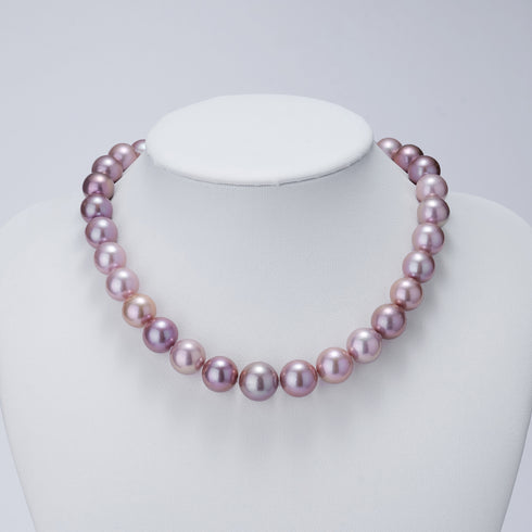 11-13mm Purple Freshwater Pearl Strand Necklace -AAA Quality
