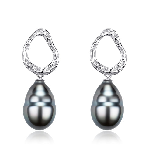 11-12mm Baroque Tahitian Pearl Waterdrop Earrings