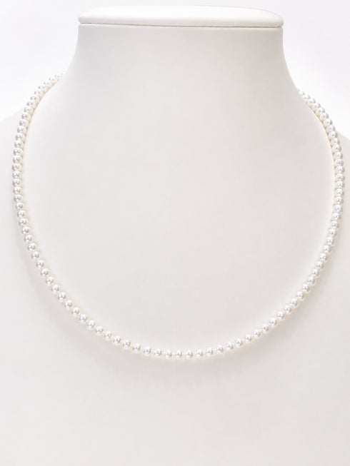 Versa Infinity Dual-Strand Freshwater Pearl Necklace, white pearls on display bust