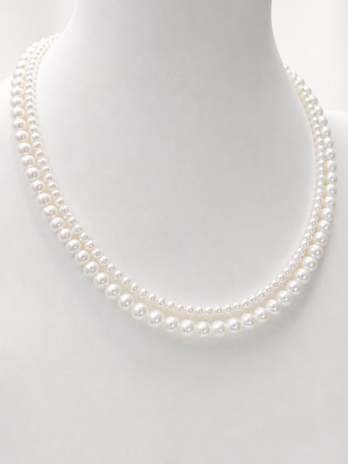 Necklace Versa Infinity Two-Strand Freshwater Pearl Necklace, white pearls, House Of Pearls - FT