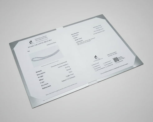 7-8.5mm Japanese Akoya White Pearl Strand Necklace - 14K White Gold